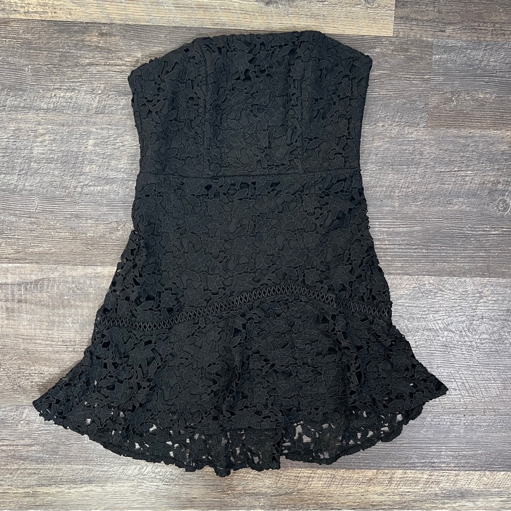 Style State black strapless lace formal cocktail dress size medium m B47